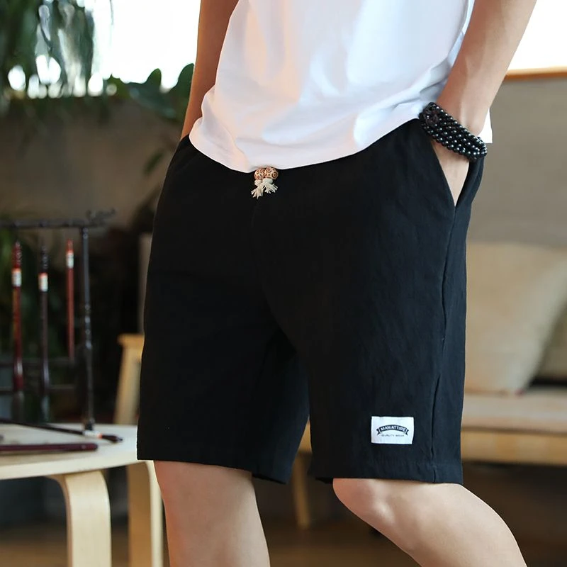 Men\'s Shorts Running Cotton Male Short Pants Loose Wide Baggy Gym Drawstring 3 Quarter With Vintage Clothing Streetwear Xl