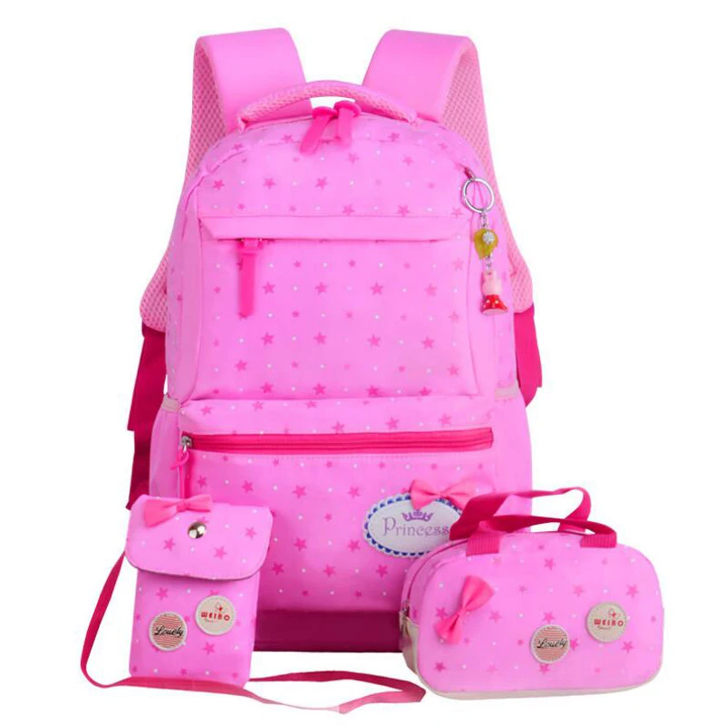 3PCS Primary School Student Bookbags Orthopedic Satchel for Girls Teenagers Boys Backpack Kids Daily Rucksack Mochila Escolar