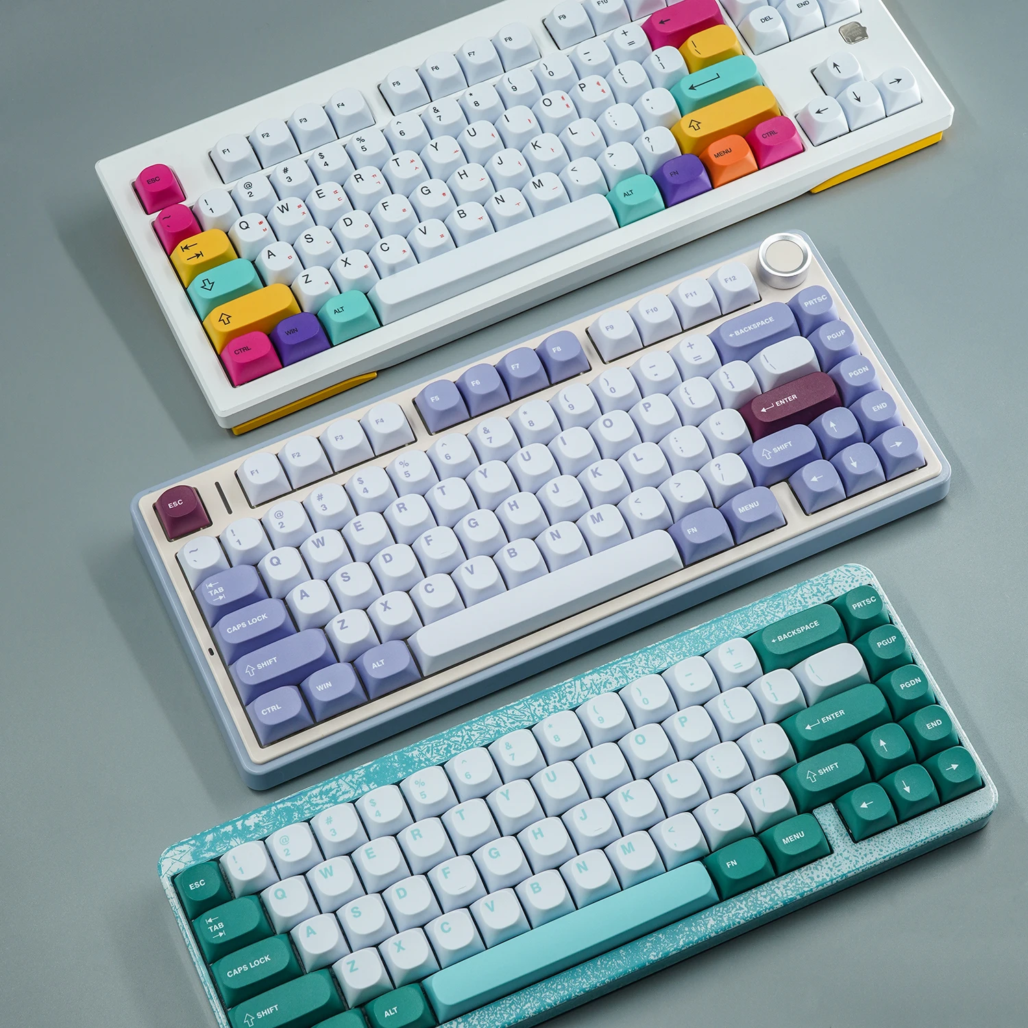 

NPKC MA keycaps PBT keycap for MX switch mechanical keyboard key cap purple green Dye-sublimation key caps