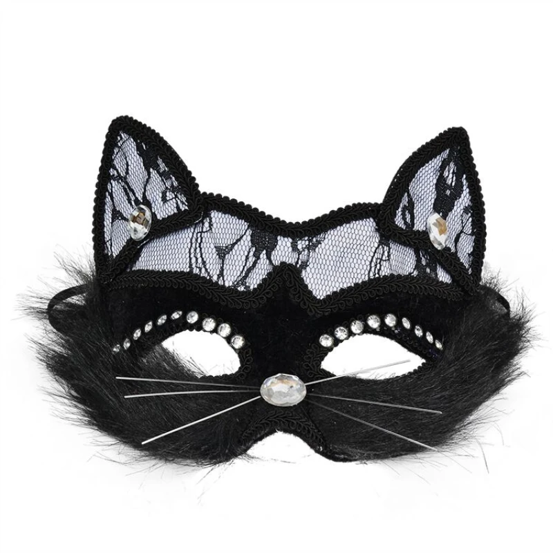 Masquerade ball mask men and women lace animal cat face Halloween Christmas party