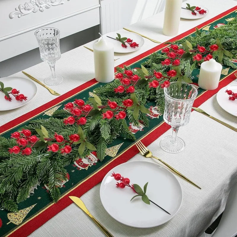 10 قطعة عيد الميلاد رغوة التوت فرع ديكور باقة اصطناعية شجرة عيد الميلاد زخرفة ديكور المنزل السنة الجديدة 2026 لتقوم بها بنفسك هدية نافيداد اكسسوارات