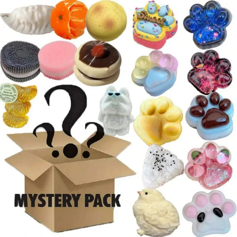 Taba Squshy Kawaii Misteriosa Sorpresa Scatola Cieca Giocattolo Antistress - Squeezzabile Incredibile Zampa di Gatto Pollo Biscotto Cane Animale regalo