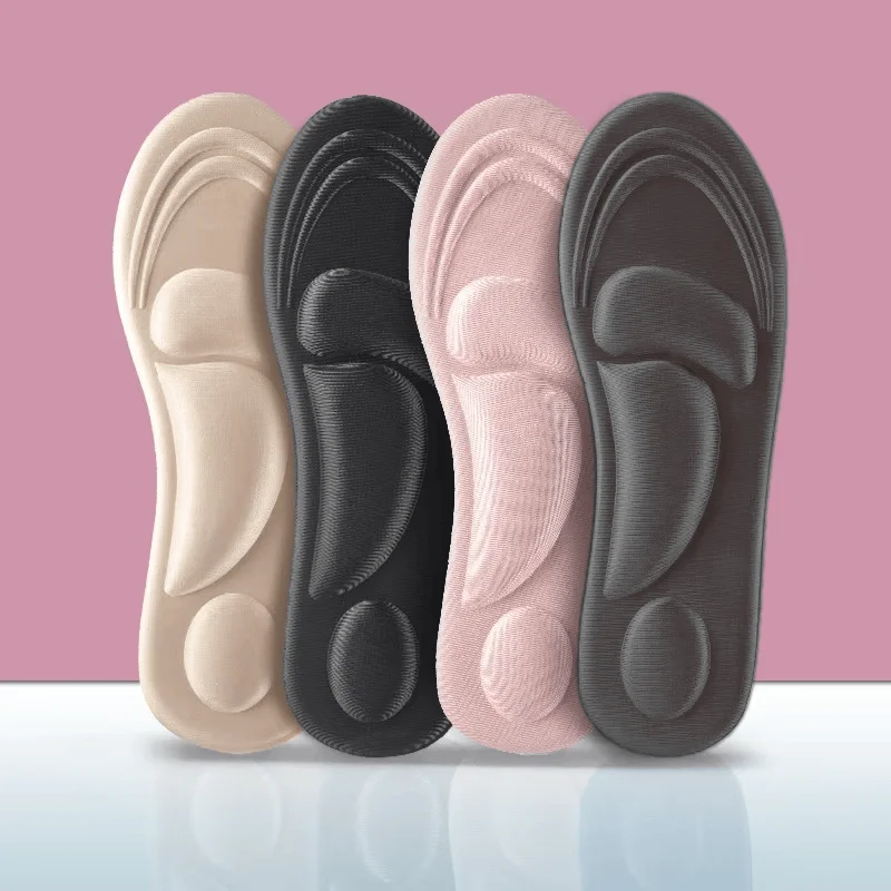 Semelles orthopédiques à coussin en mousse à mémoire de forme 4D, pour chaussures, soulagement de la douleur, pieds plats et doux, Support de voûte plantaire, Massage, fasciite plantaire, coussin de sport