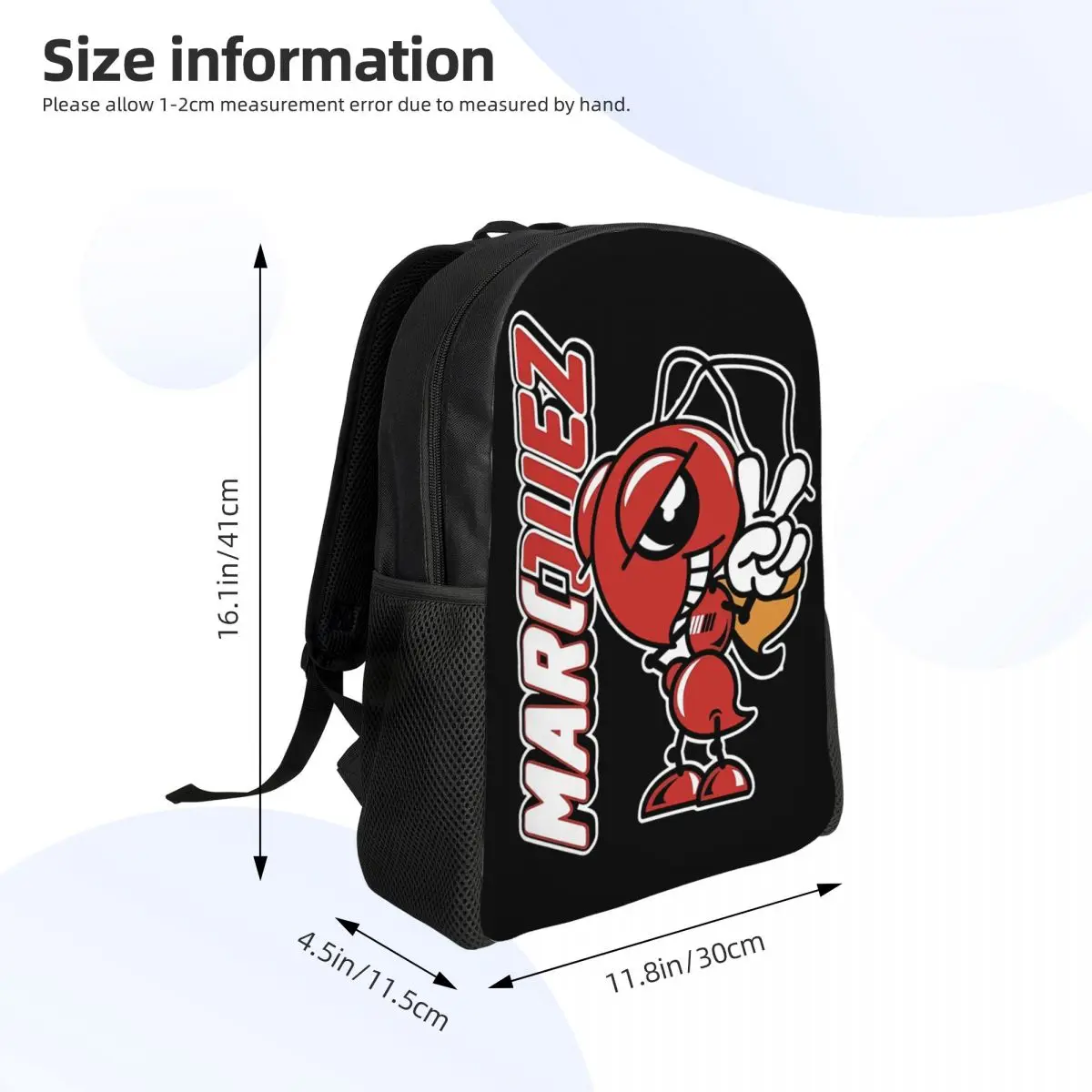 Customized 3D Print Marquez Backpacks for Boys Girls Motorcycle Racing School College Travel Bags Bookbag Fits 15 Inch Laptop