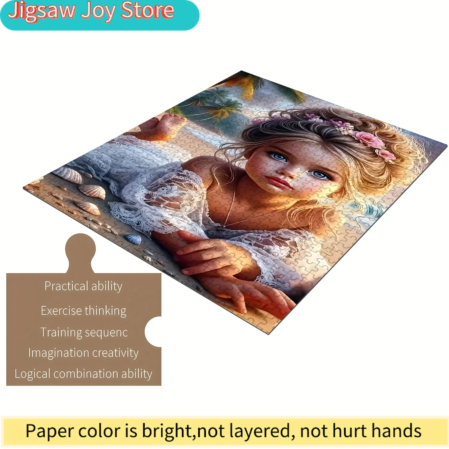 

Премиальные пазлы для семейного досуга, с деревянными элементами в пляжном цветочном стиле, с бесшовными соединениями деталей, которые улучшают процесс сборки.