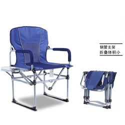 Outdoor Camping Chair Foldable 600D Oxford Cloth Camping Fishing Chair Leisure With Storage Table Breathable Beach Chair