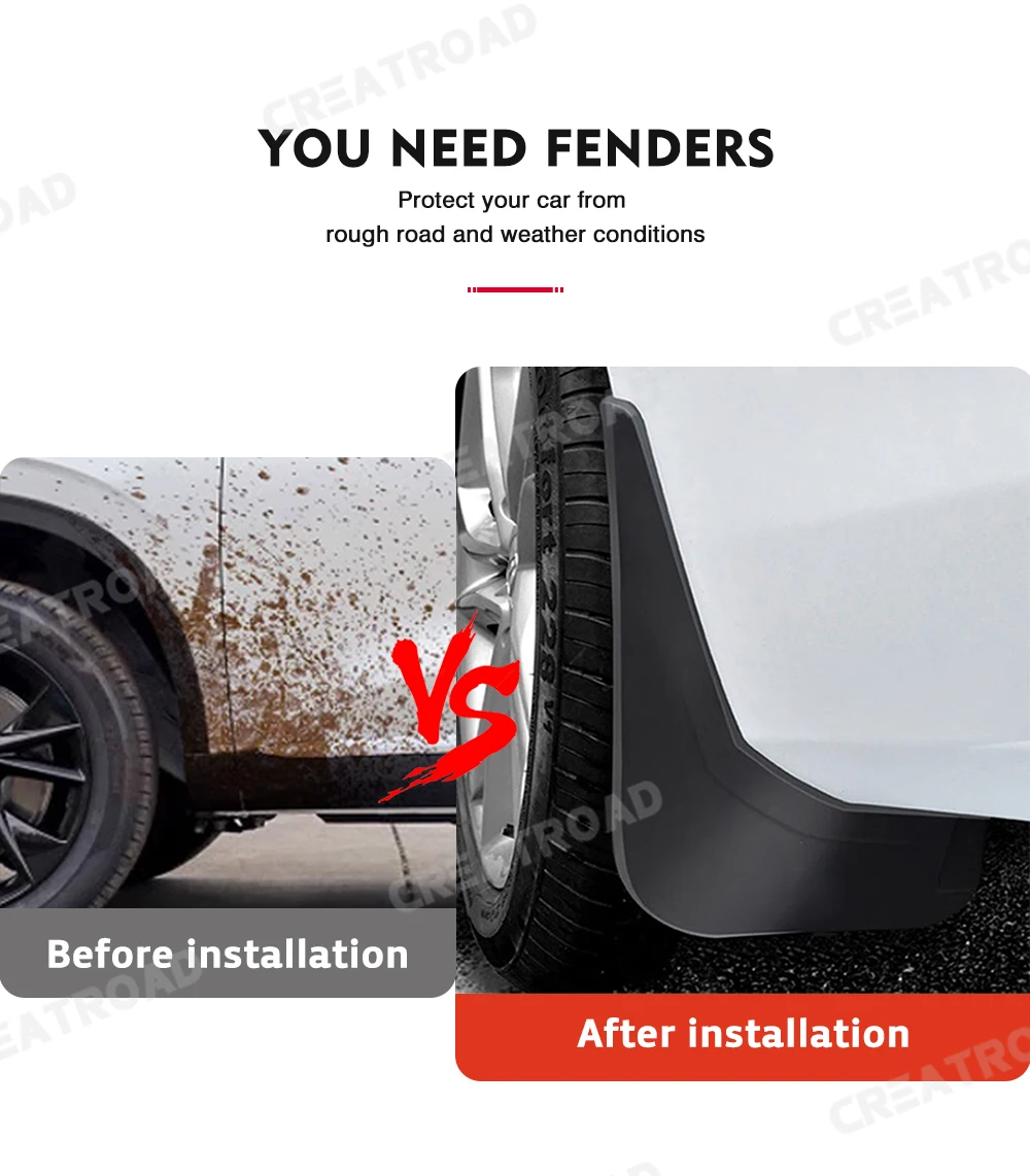 Schmutzfänger Spritzschutz Auto-Schmutzfänger für Suzuki Vitara/Escudo Kotflügel 2016-2025 2017 2018 Vorder- & Hinterfahrzeug-Schutz – Detail 2