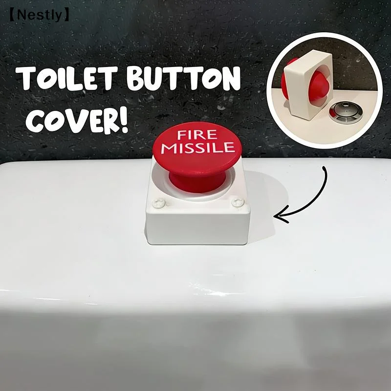 1Pcs 3D Printed Fire Missile Toilet Button Extender – Durable Plastic, No-Drill, Classic Design, Bathroom Upgrade〔Nest〕