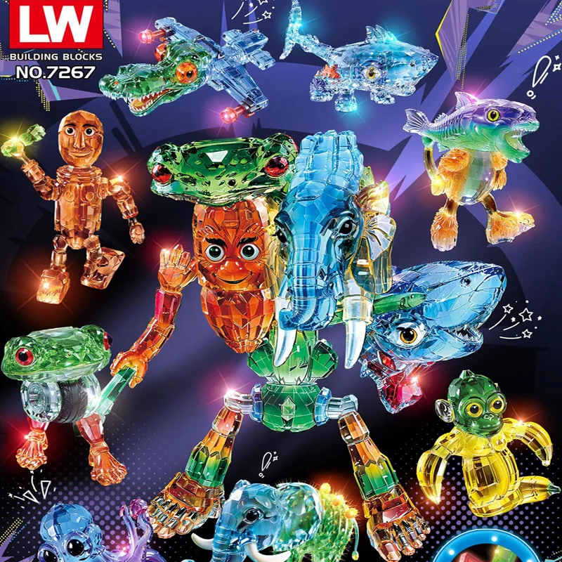 القرش الكلاسيكية من الجبال والبحار اللبنات الإبداعية عمل Fiqure Tralalerotralala TungTungTung Sahur كتل