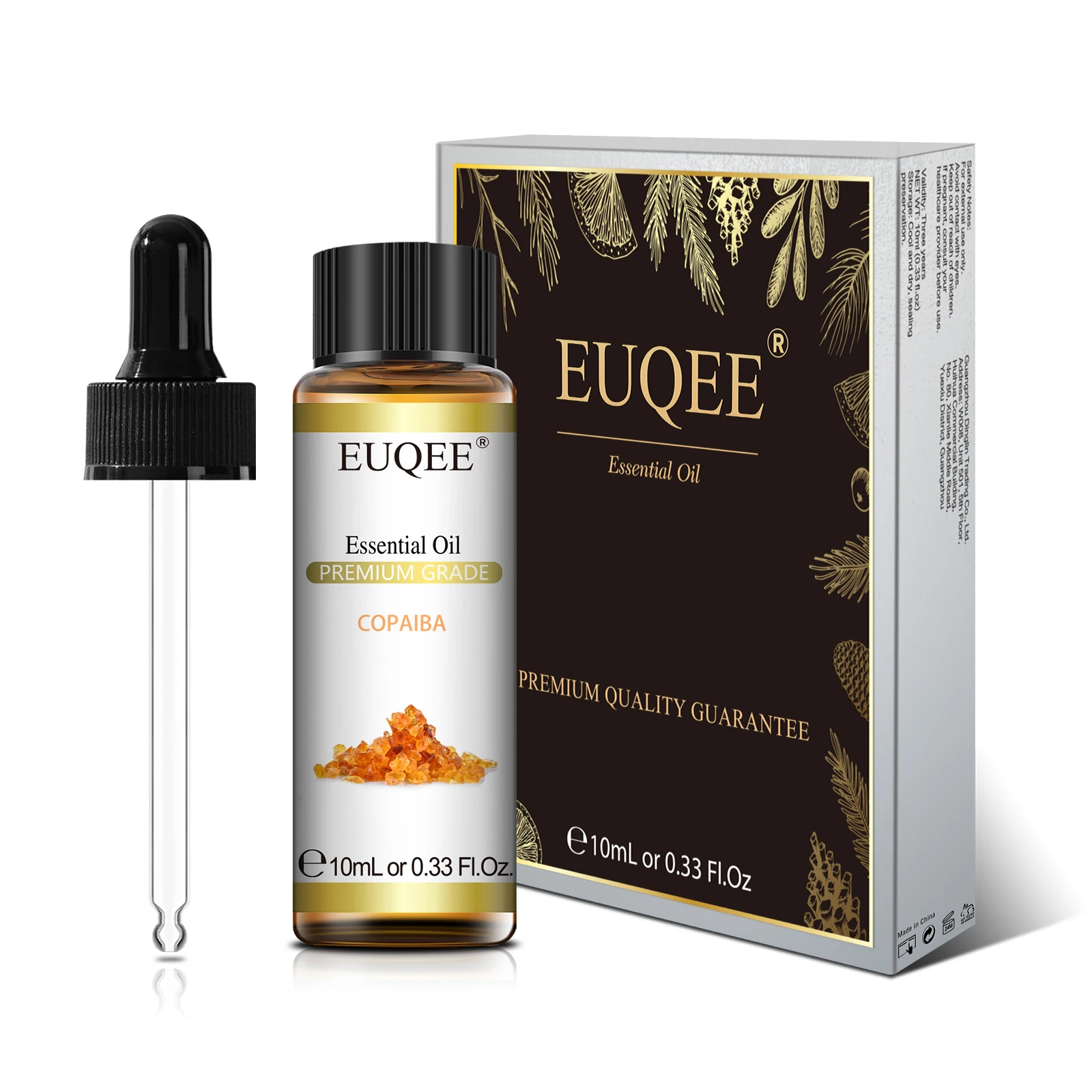 EUQEE 10mL Copaiba Óleo Essencial Para Difusor Vela Fazendo Óleos Essenciais de Fragrância com Conta-gotas de Vidro Para Aromaterapia