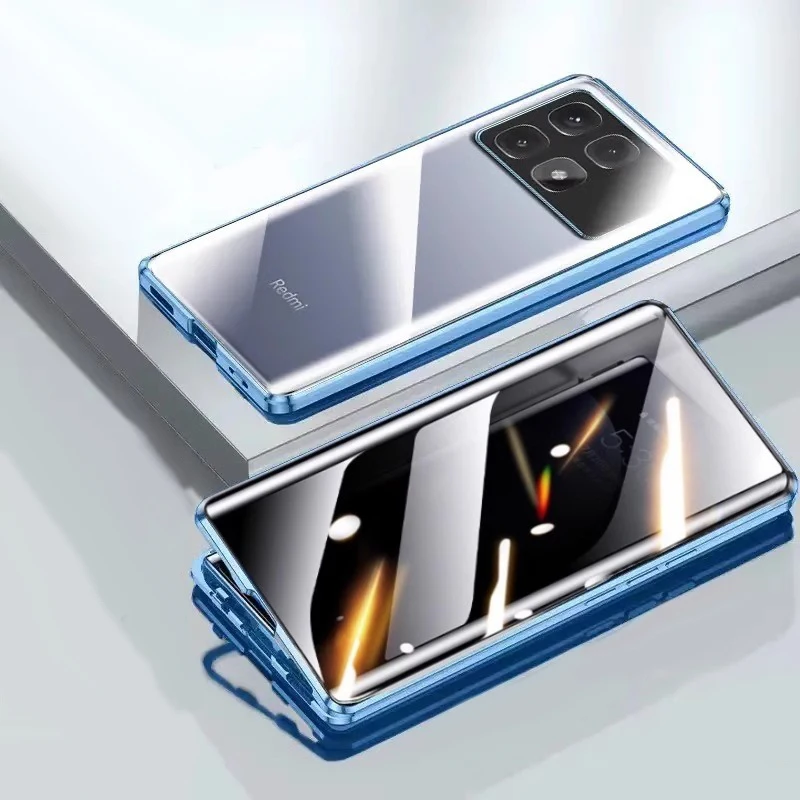 

Anti Peeping Tempered Glass Metal Magnetic Privacy Phone Case For XiaoMi 15T 13T 17 Pro Max 14 Ultra Lens Protection Cover Cases