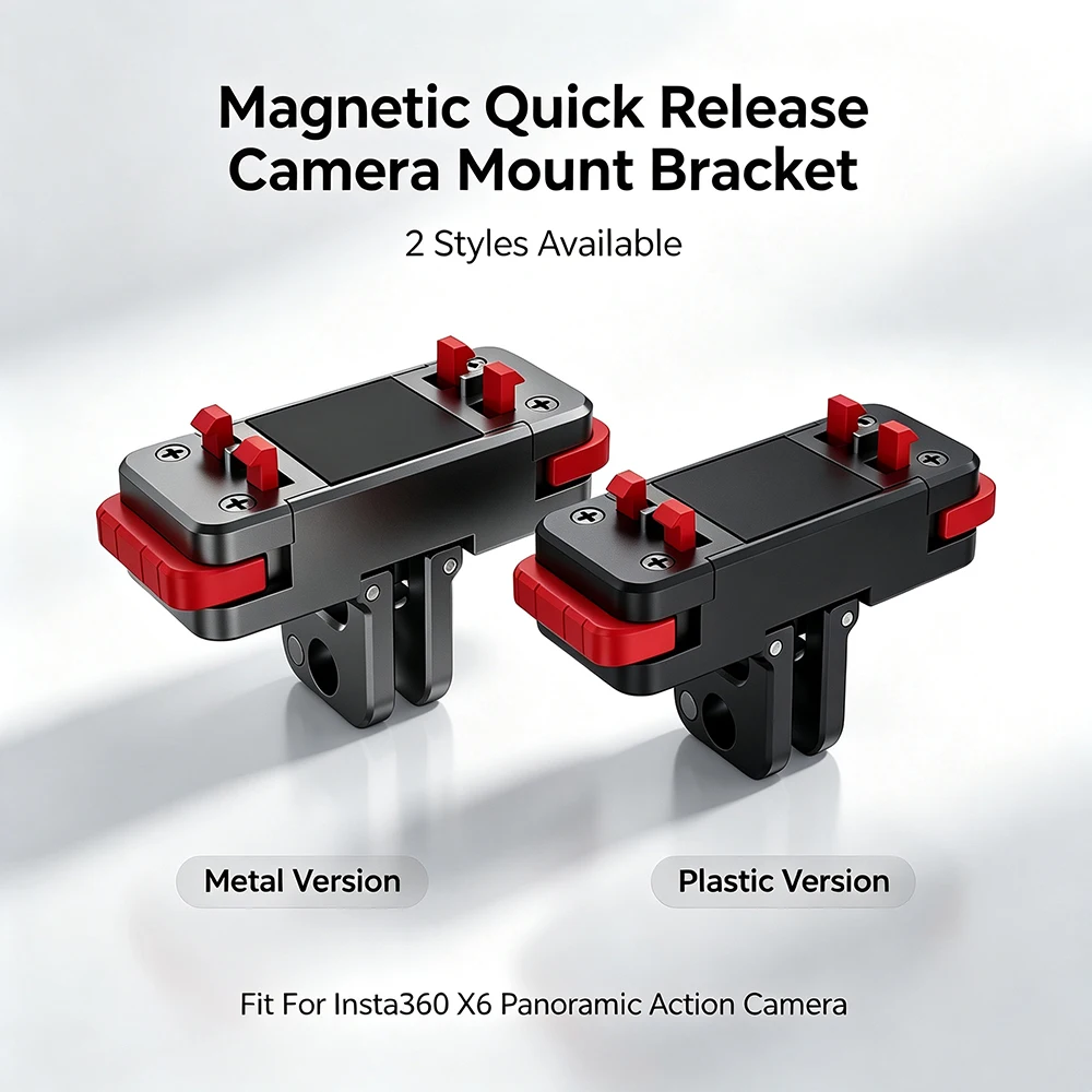Magnetic Quick Release Camera Mount Bracket Fit For Insta360 X6 Panoramic Action Camera Fast Install Accessory