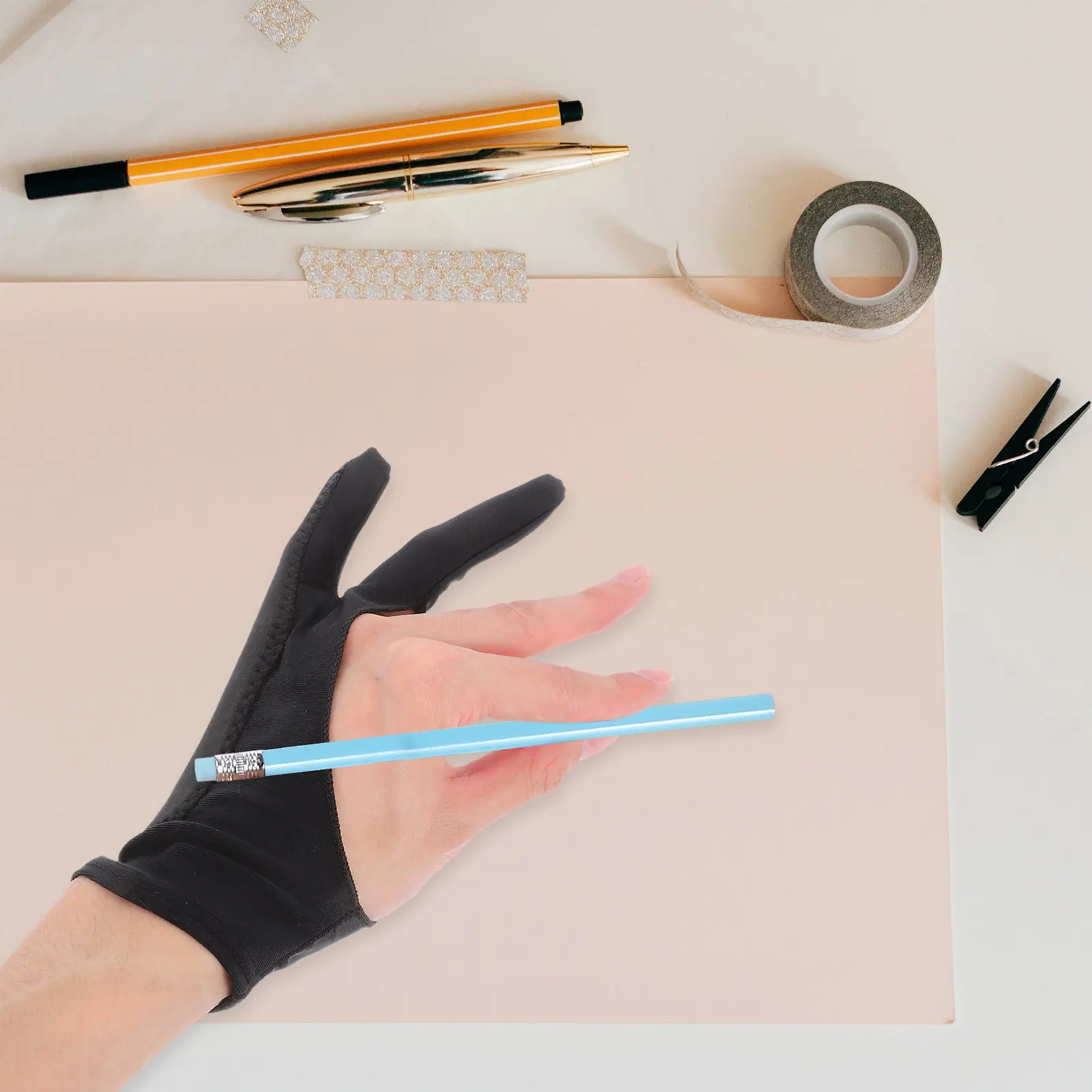 

Artist Glove 2-Finger Drawing Glove for Digital Tablet Sketching Painting Precision Control Flexibility Breathable Comfortable