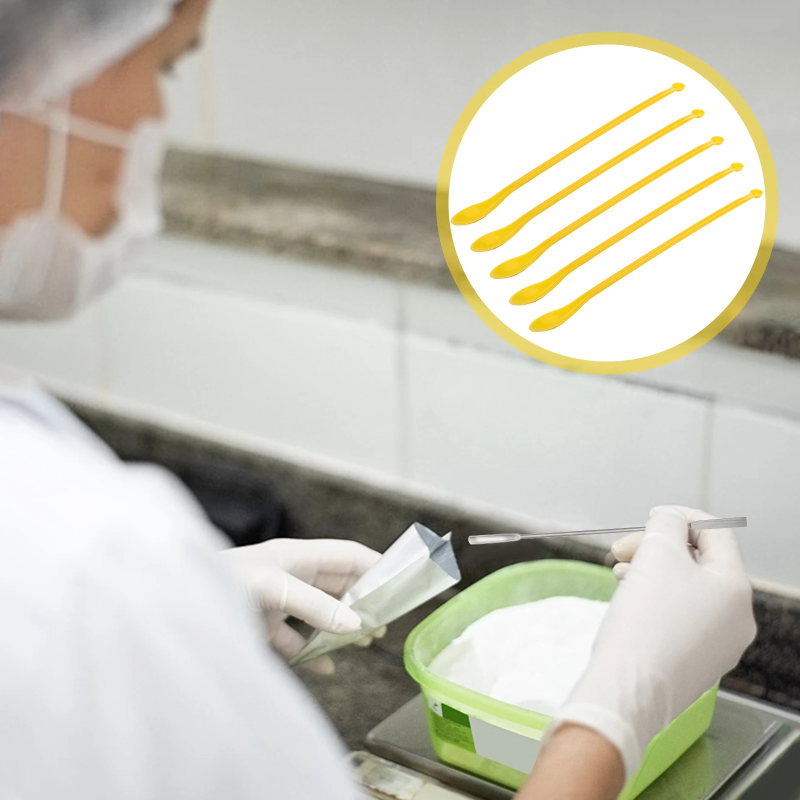 

50 pcs Sampling Spoons Plastic Double Head Mixing Scoop Laboratory Tools Home Lab Restaurant Powder Granule Solid Handling