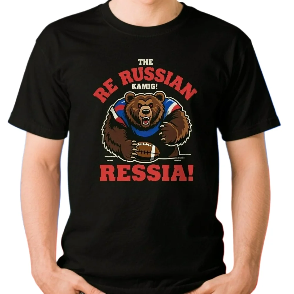 

The Russians Are Coming! Russia Berserker Bear Football T Shirt. Short Sleeve 100% Cotton Casual T-shirts Loose Top Size S-3XL