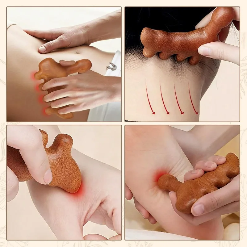 أداة غوا شا الخشبية لتدليك القدم والجسم والصرف اللمفاوي ونقطة الزناد وعلاج ميريديان، هدية للعناية الذاتية