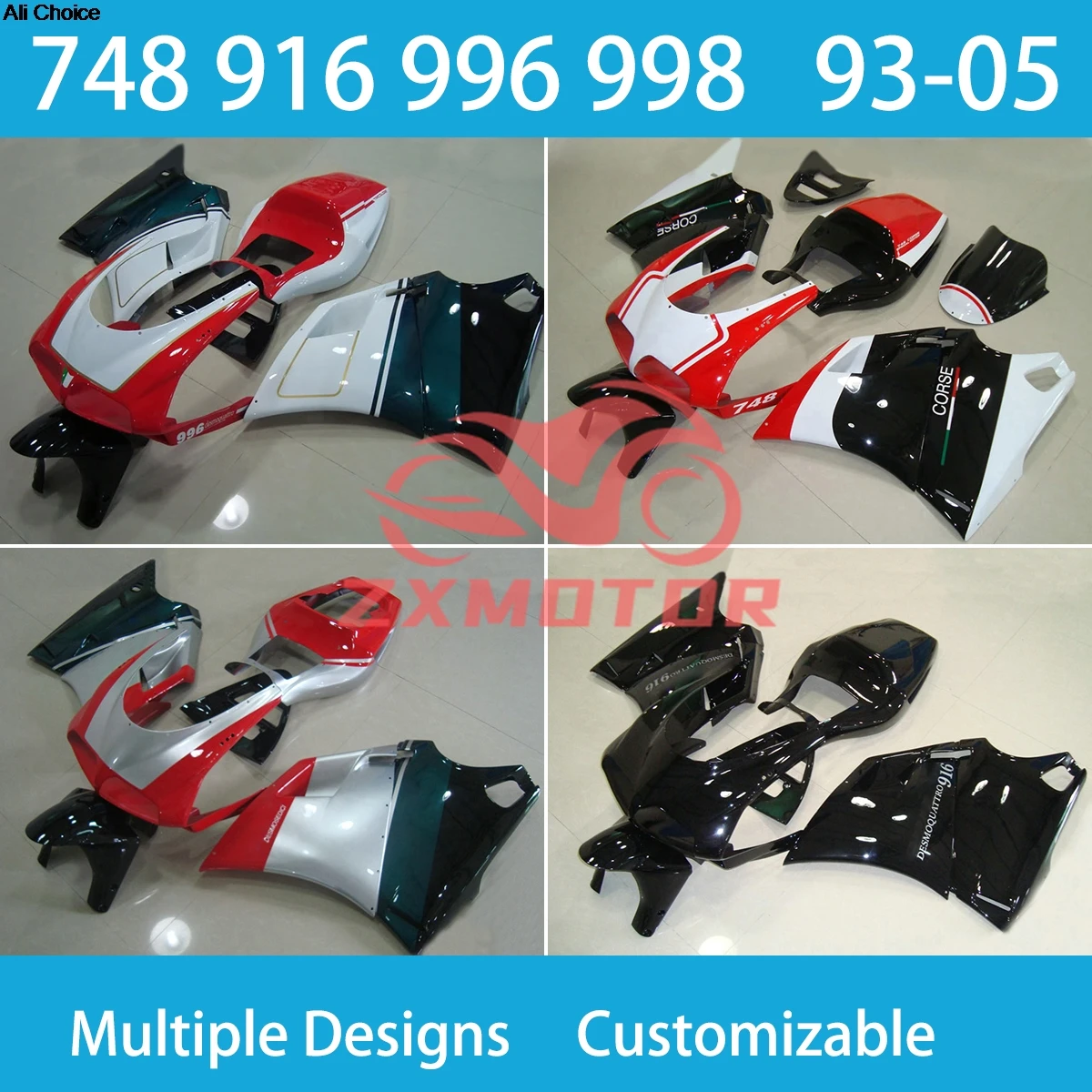 Complete Fairings for Ducati 748 916 996 1993-2005 Free Custom ABS Motorcycle Fairing Kit 93 94 95 96 97 98 99 00 01 02 03 04 05