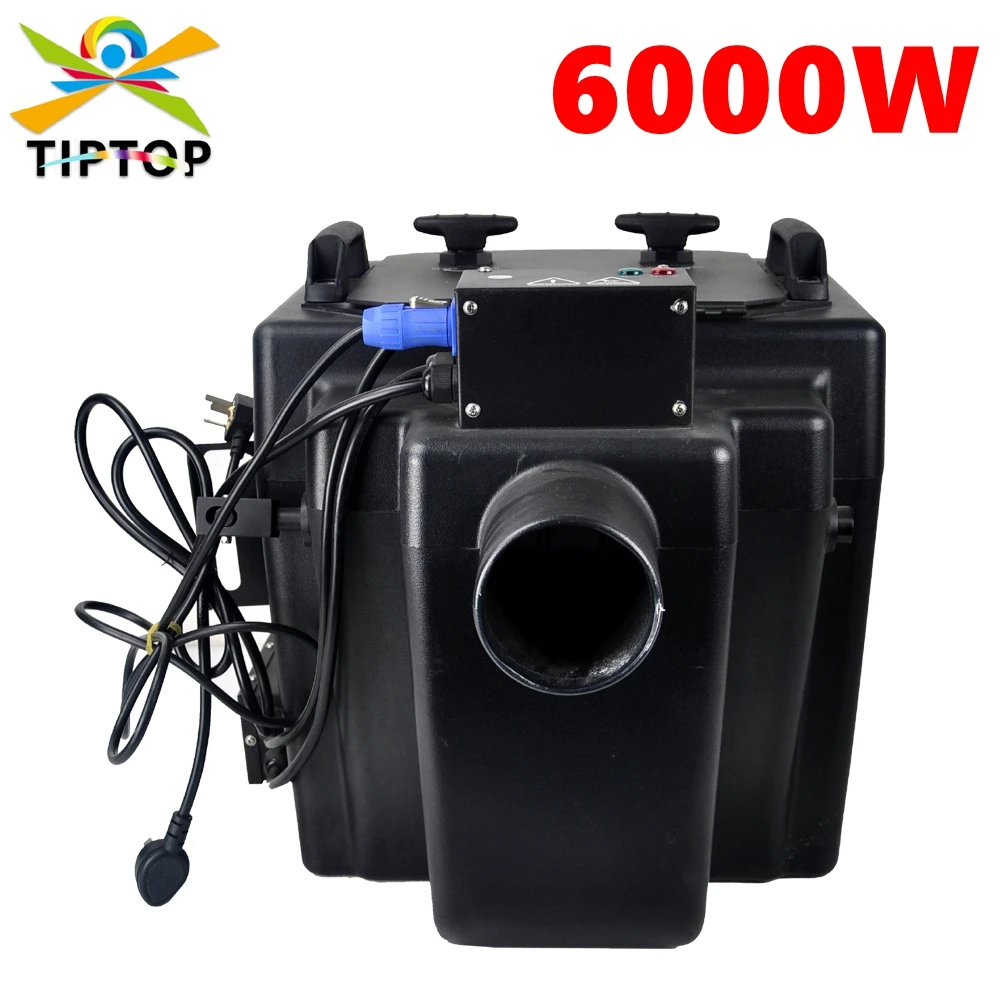 6000W Nightclub Low Ground Dry Ice CO2 Fog Jet Machine 110V/220V Flightcase Packing with Wheels High Power Wedding Party TIPTOP