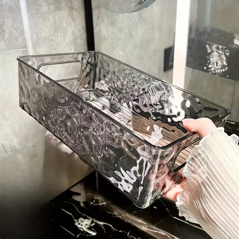 2pcs High-End Glacier Pattern Storage Box Set Bathroom Toiletries Organizer Bedside Coffee Table Desktop Storage Solution