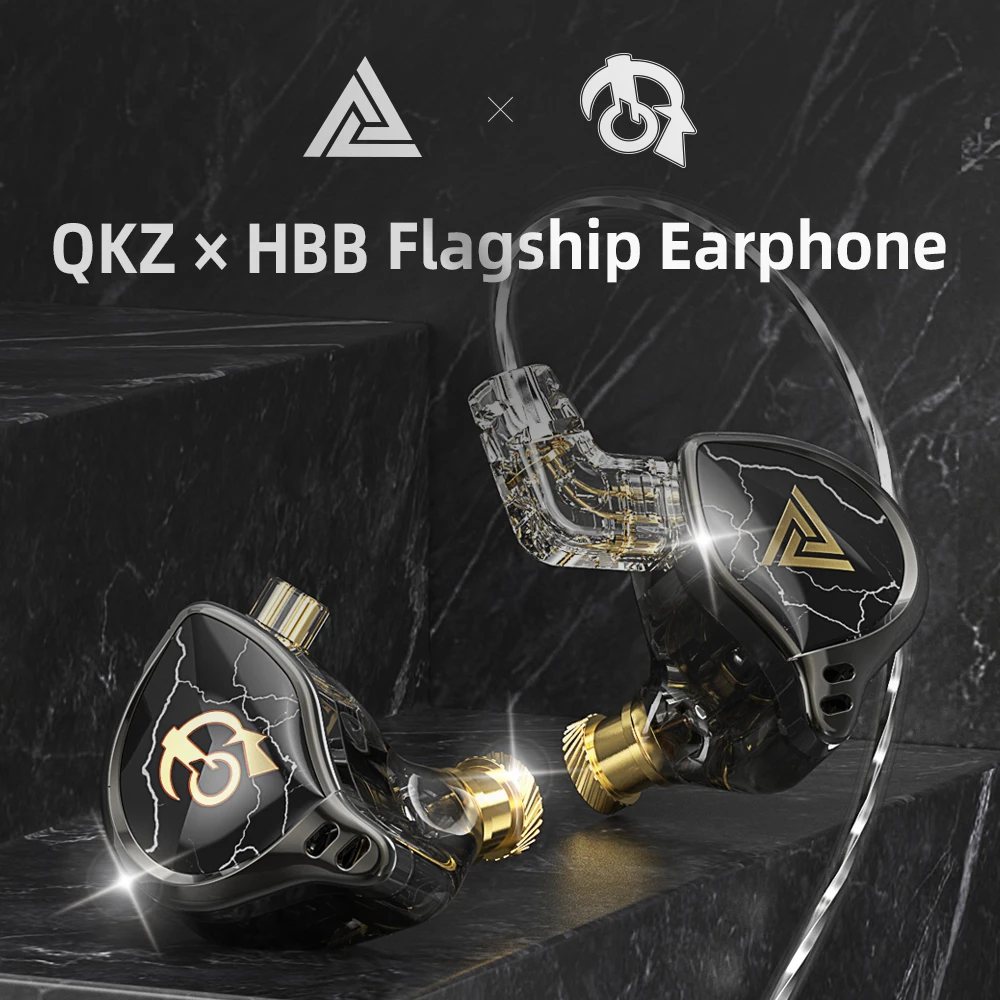 QKZ X HBB أفضل سماعات أذن سلكية HiFi داخل الأذن 10 مم غشاء مطلي بالتيتانيوم شبه مفتوح تجويف CNC سماعة رأس من سبائك الألومنيوم