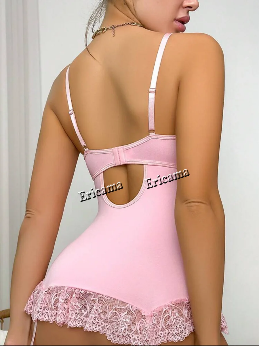 حار تأثيري مثير موحدة مفتوحة البرازيلي الخيال تنورة قصيرة ملابس النوم الرباط البرازيلي مجموعات مثير ازياء الملابس النسائية الزي مجموعة Lingеrie