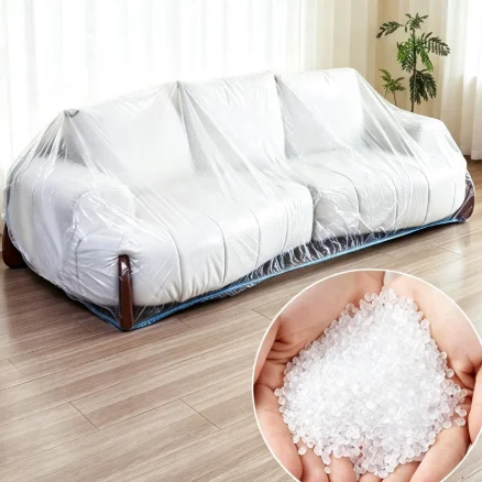 Extra Large Plastic Bed Dust Cover 5Pcs Elastic Edges Furniture Protector For Moving House Renovation Work
