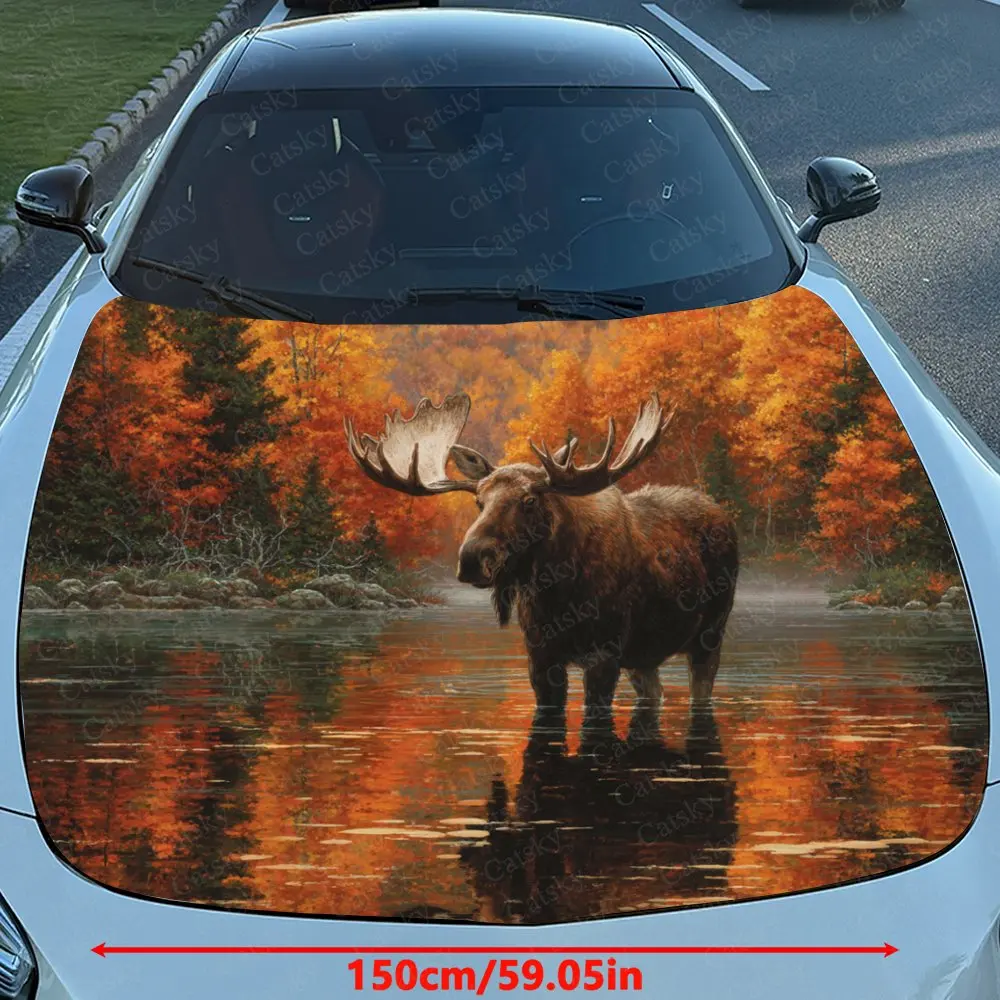 The Camel In Autumn Car Hood Wrap, Waterproof PVC Self-Adhesive Decal, Scratch-Resistant, Durable Car & Truck Hood Cover