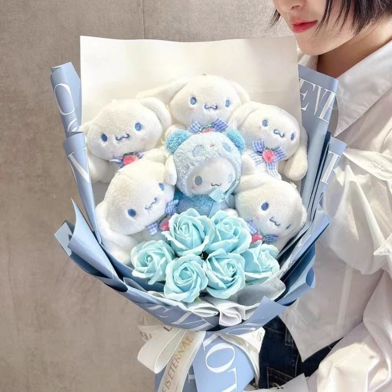 

Cinnamoroll Hello Kitty Anime Kawaii Sanrio Lovely Doll Bouquet Cute Cartoon Pendant Flowers Lovely Doll Gifts Toys for Kids