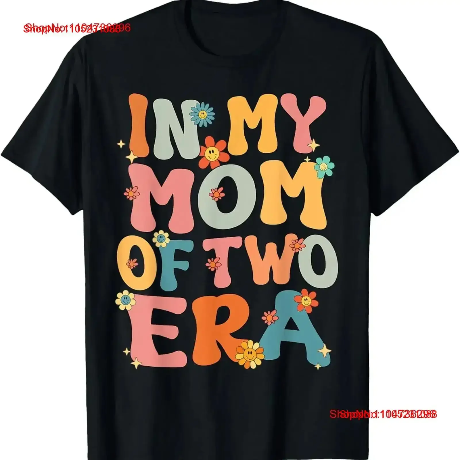 

In My Mom Of Two Era Groovy Funny Kid Mother Day T Shirt vintage Washed Casual Slightly Breathable homme Stylish vintage Unisex
