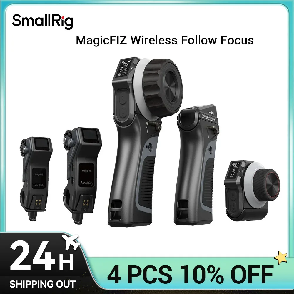 SmallRig MagicFIZ Wireless Follow Focus Two Motor Kit with Handwheel Controller, Wireless Handgrip and Two Receiver Motor 3918