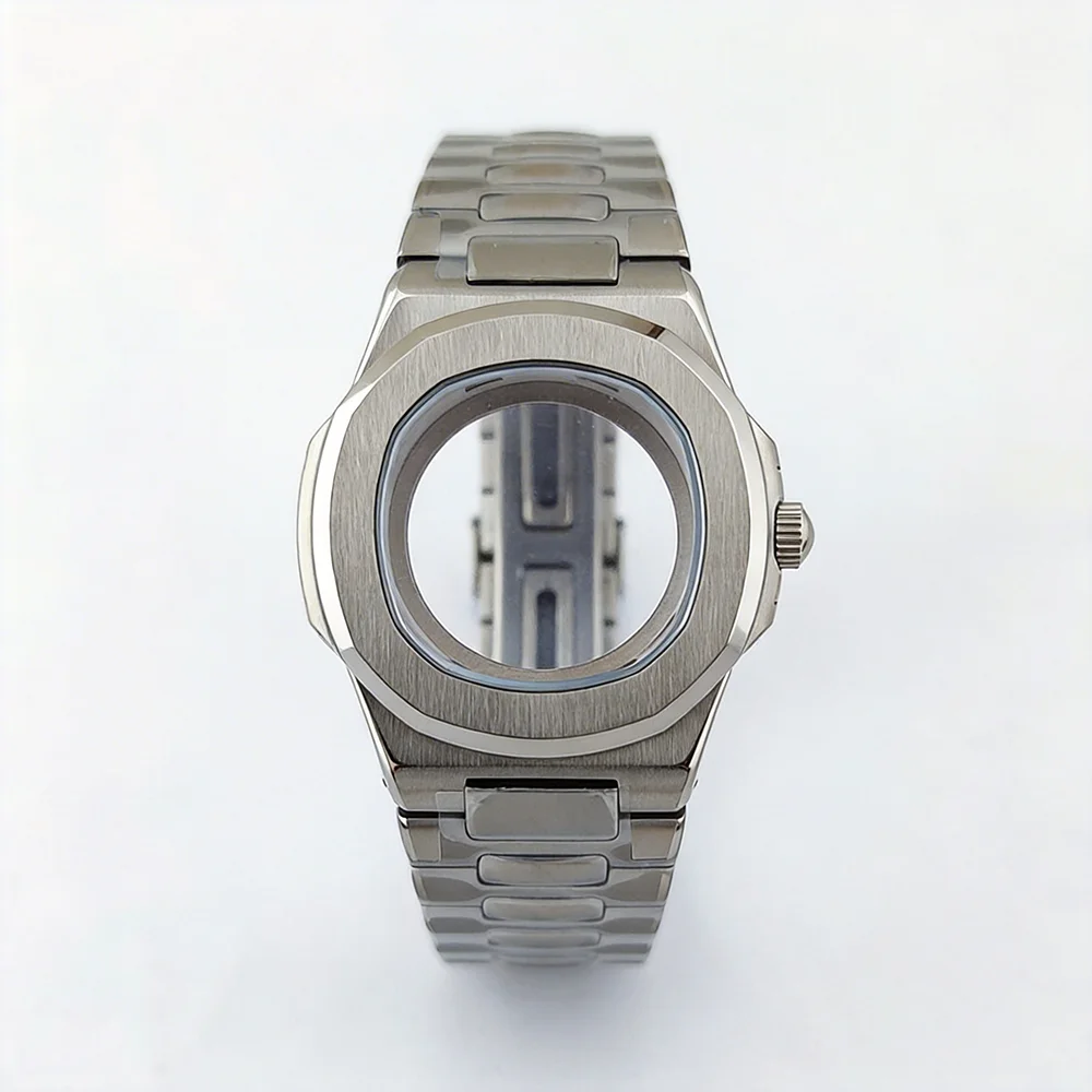 41mm NH35 Watch Sapphire crystal Case Strap Fit For NH35 NH70 NH72 PP nautilus 904L stainless steel case Fit 30.5mm Dial