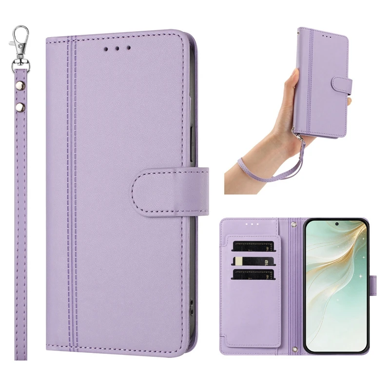 Skórzane etui z klapką do Honor Magic 8 Lite Honor Magic8 Pro Air 7 6 5 Pro Magic 7 Lite 6Lite, wielofunkcyjne etui z portfelem na 9 kart, futerał — zdjęcie produktu 2