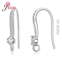 New Arrivals Sparkling Earrings Findings Real 925 Sterling Silver Earrings Components For Women Hand Making DIY Jewelry