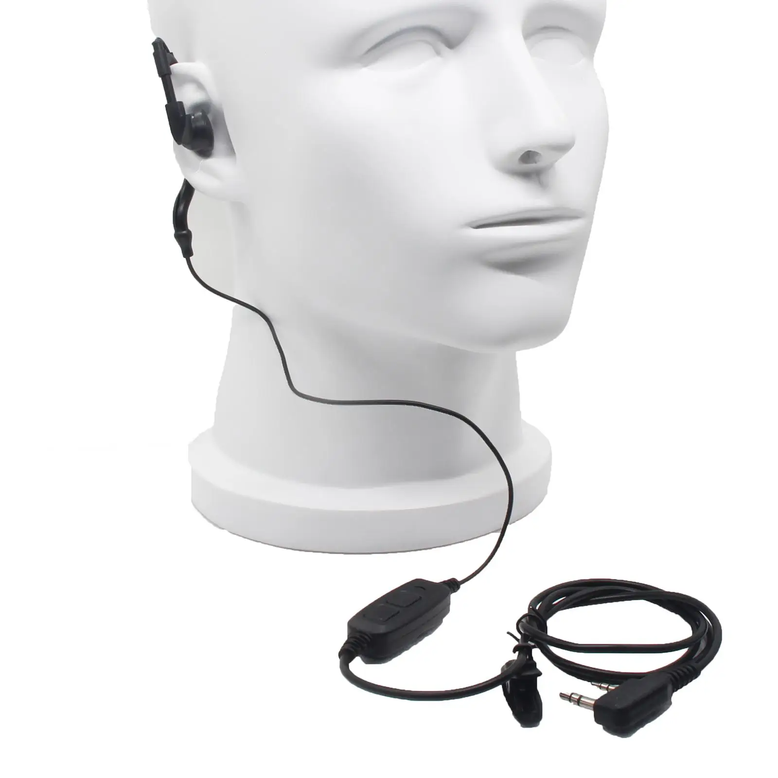 Dual PTT Switch Earpiece Earphone with Mic Single Wire Black for -82 Series Comfortable Fitting Compact Structure Professional