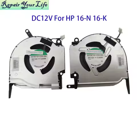 Laptop Cooling CPU GPU Fan For HP OMEN 16-K 16-N 16T-K 16-K0013DX TPN-Q281 N18099-001 N18100-001 ND8CC00-21J22 21J23 DC12V New