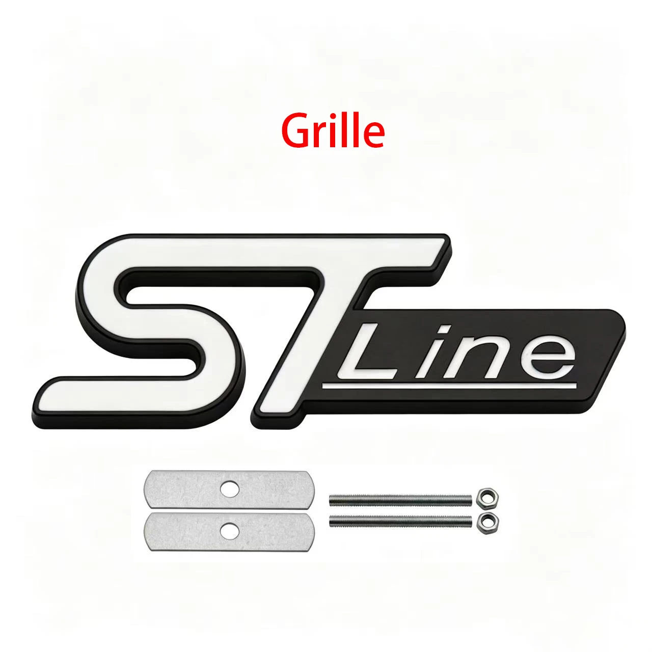 1Pcs Car STLine Metal Grille Trunk Emblem Sticker Accessory For FOCUS 2 3 MK7 MK8 MK5 MK6 Mondeo Fiesta Kuga MK3 Fusion view 4