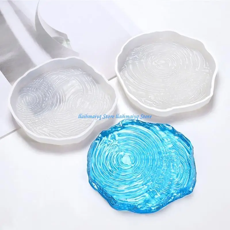 573B Creative Ripple UV Crystal Epoxy Resin Mold Cup Mat Tray Silicone Mo