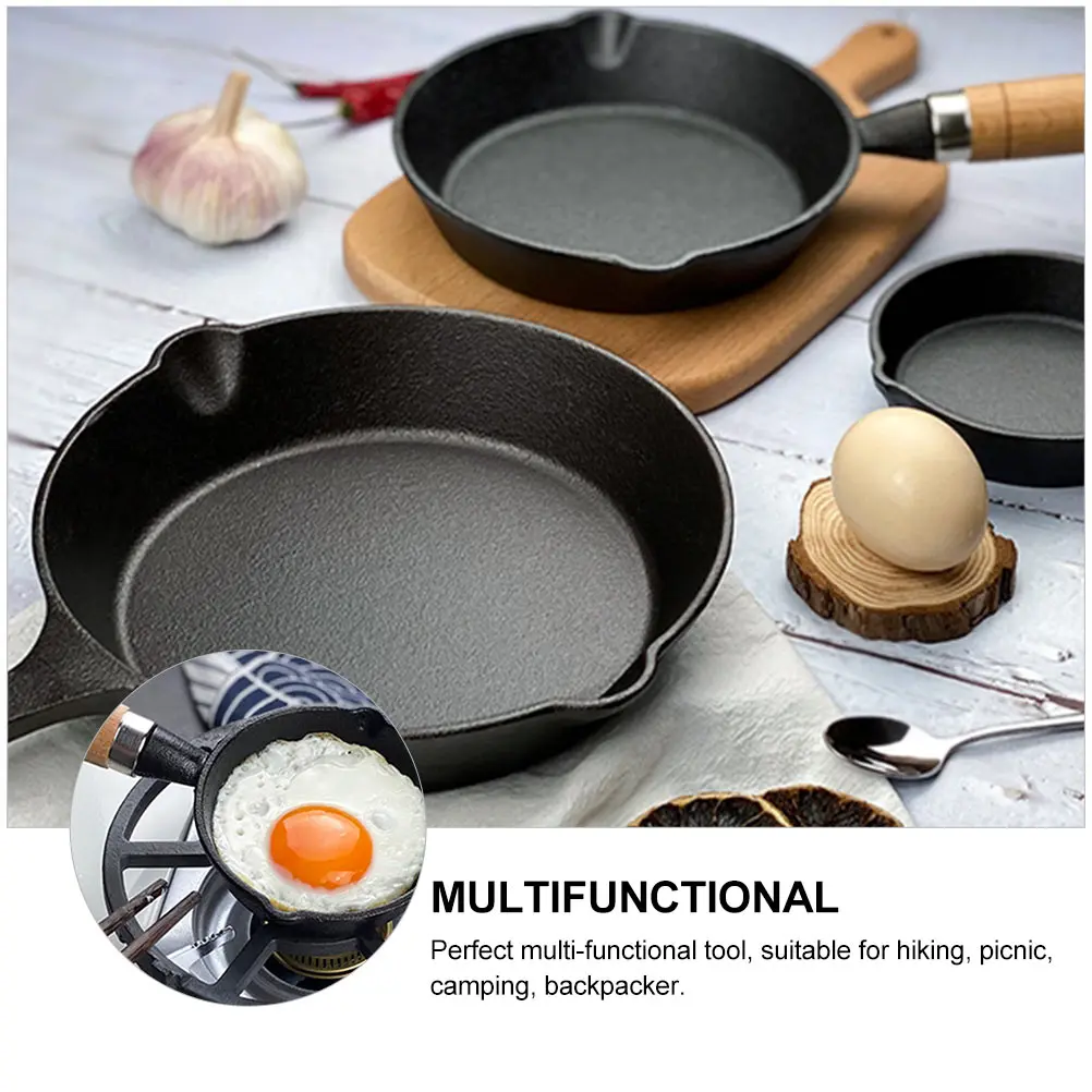 

Hot Oil Pan Home Cooking Utensil Iron Egg Mini Frying Small Cookware Cast Breakfast Frypan
