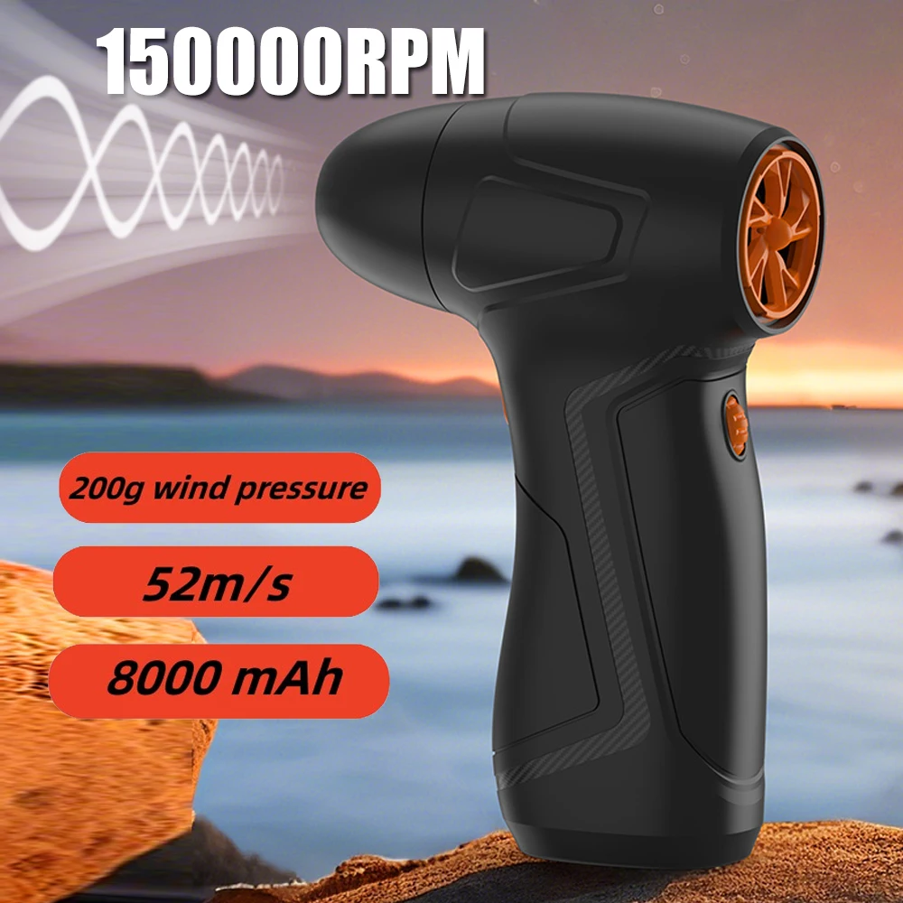 150000RPM Mini Turbo Jet Fan Violent Blower Handheld Brushless Motor Industrial Duct Fan Compression Blower Keyboard Car Cleaner