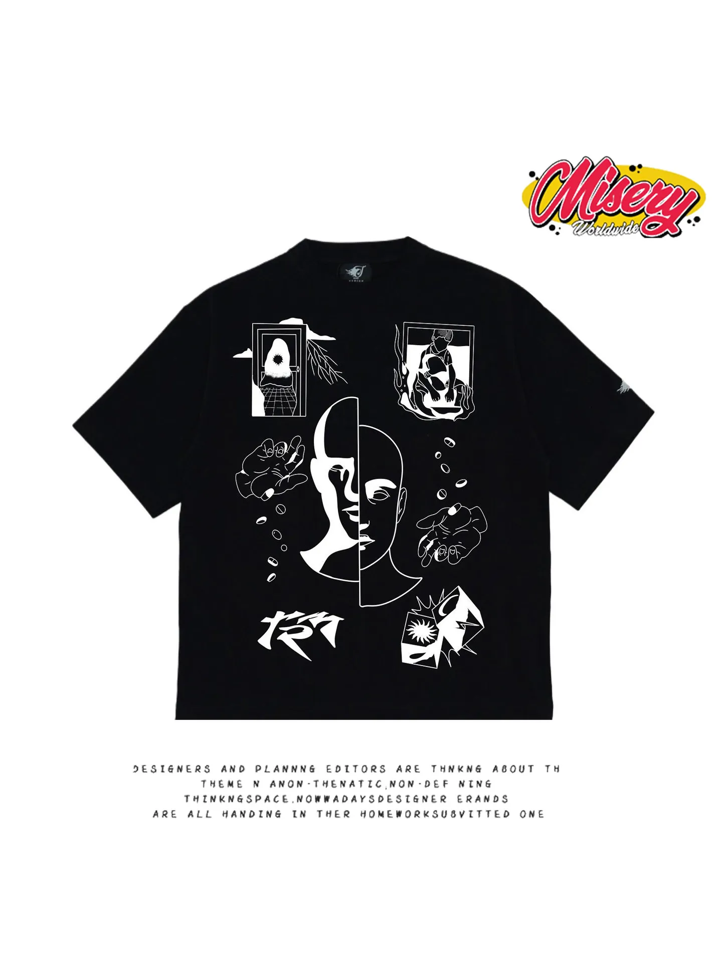 

SKADE Floral Print T-Shirt Loose Versatile Casual Short Sleeve High Fashion Streetwear Print T Shirt