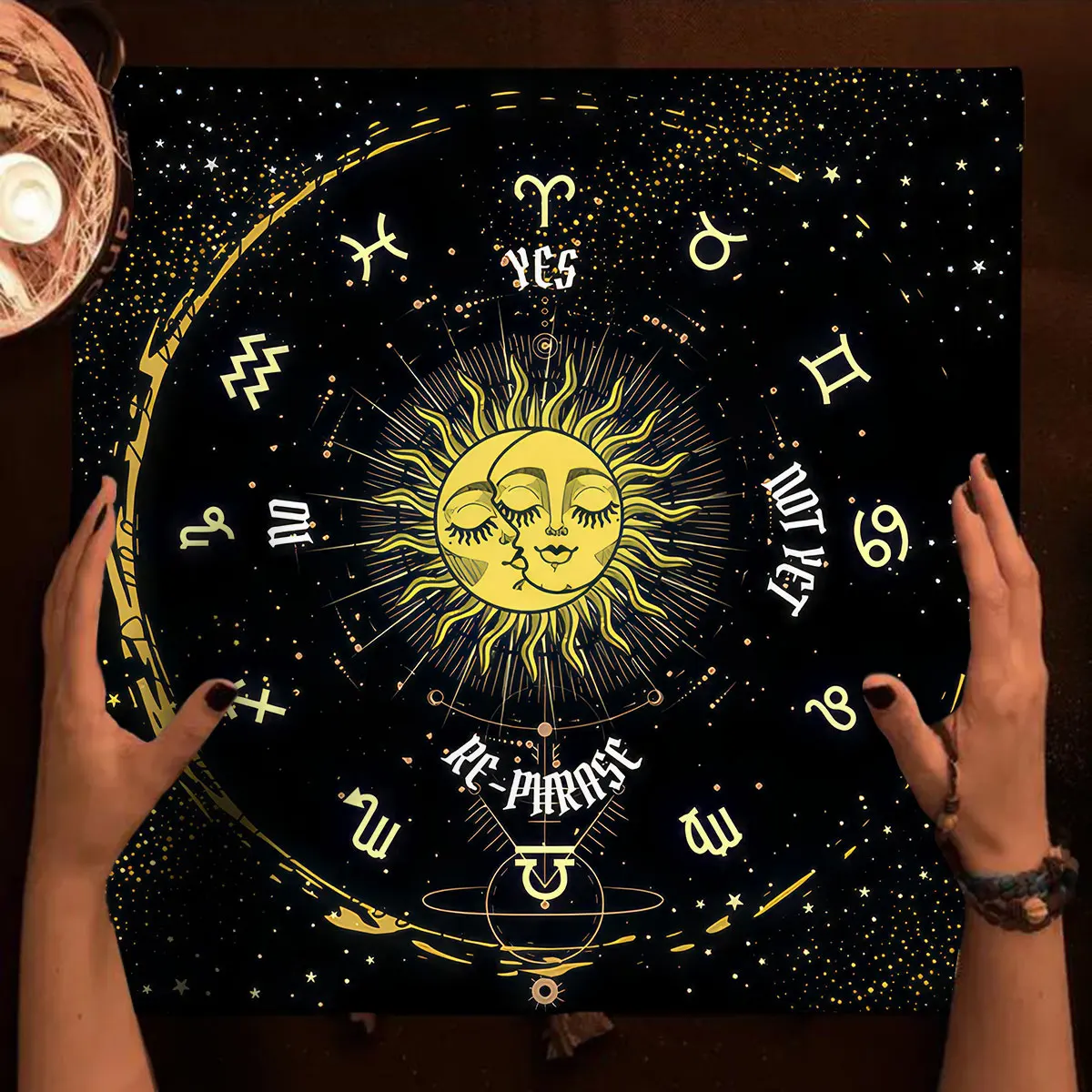 12 Constellations Tarots Tablecloth Sun Starry Sky Altar Decorations Cloth Divination Witchcraft Astrology Supplies Home Decor