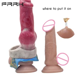 FRRK Hollow Dog Knot Dildo Penis Sheath Flexible Cock Increase Sleeve Men's Enlargement Sex Toys Condom Funtion Penis Increase