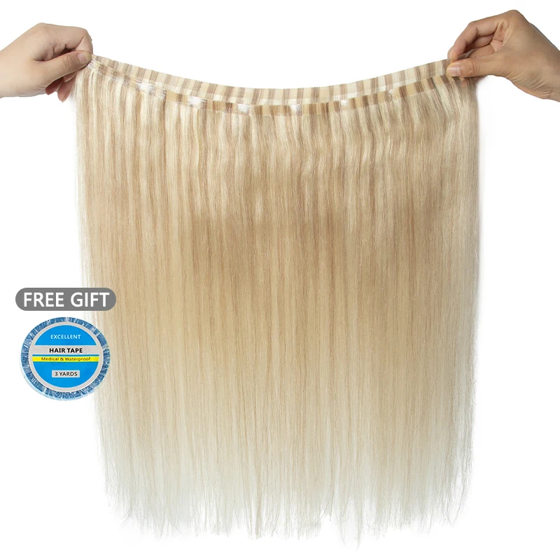 

12" 16" 20" Long PU Weft Tape Bundles PU Skin Weft Tape in Human Hair Extensions No Glue Natural Straight 40-50G 80cm Tape Weft