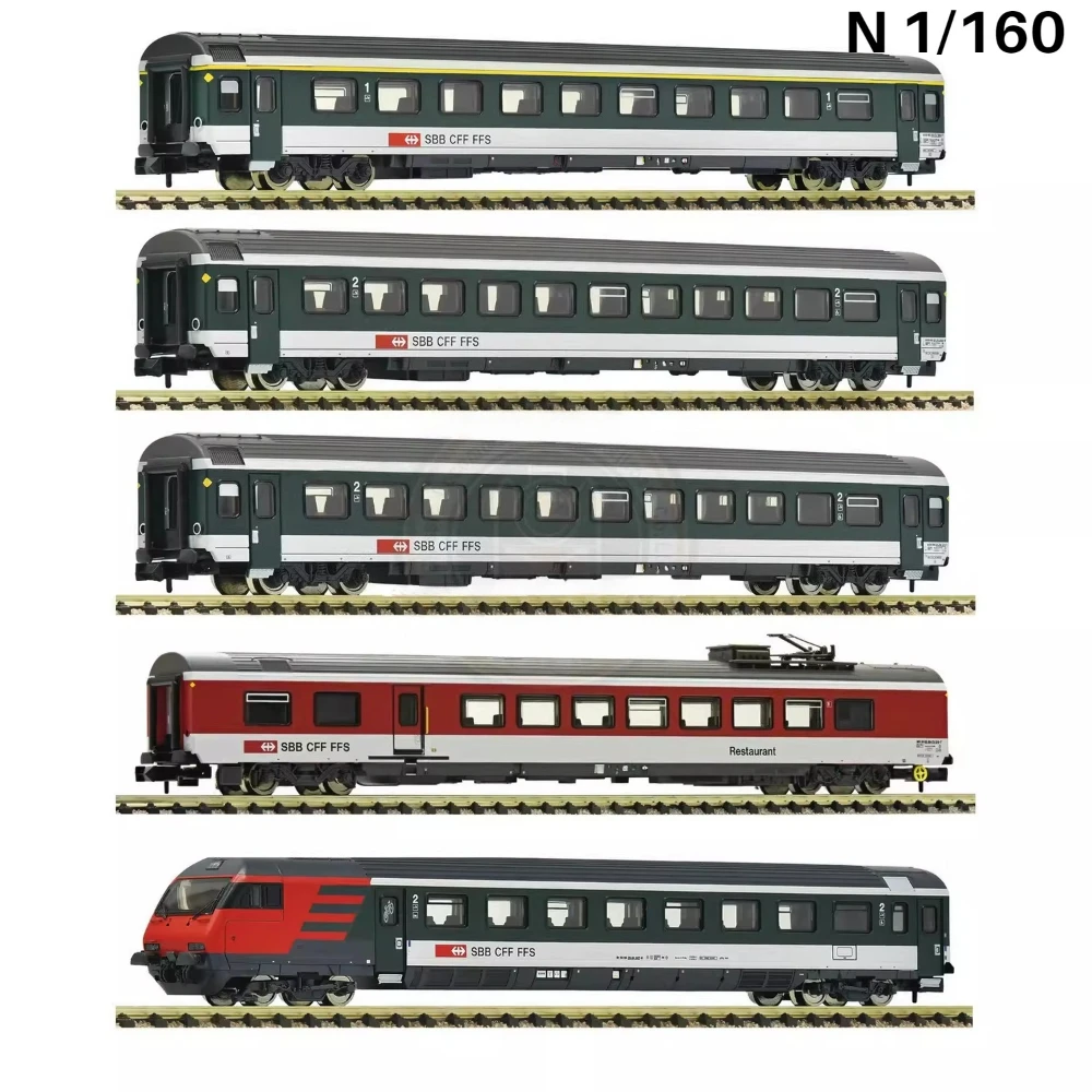 N-type 1/160 Train Model, SBB Freight and Passenger Car with Rear Compartment,6260056-7890 5-car Set Boy's Toy Gift