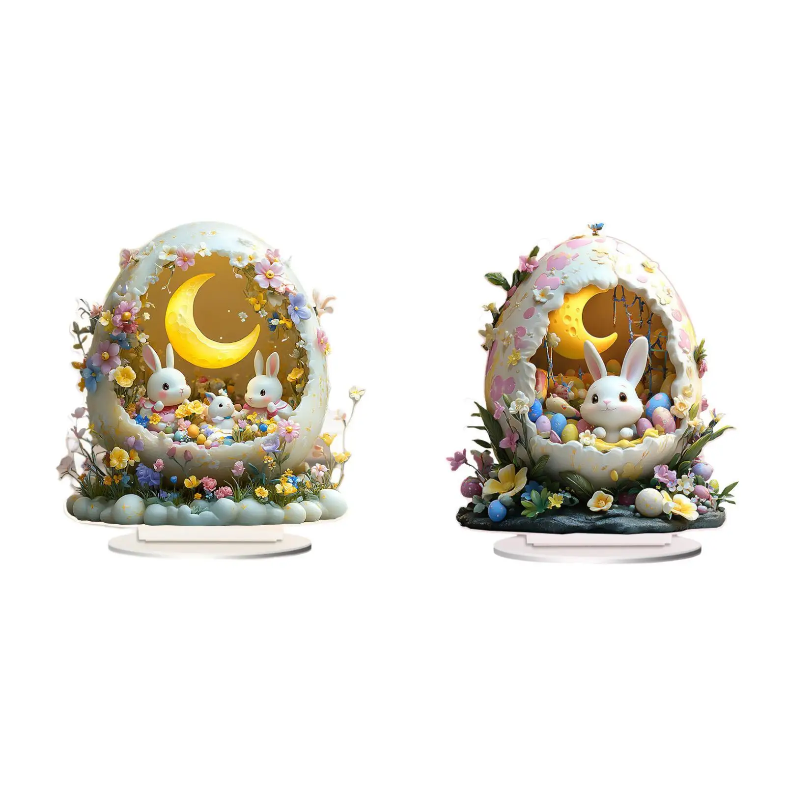 Rabbit Plaque Resilient Desktop Ornament Acrylic Home Decor Adorable Holiday Decoration For Office Tabletop Shelf Display