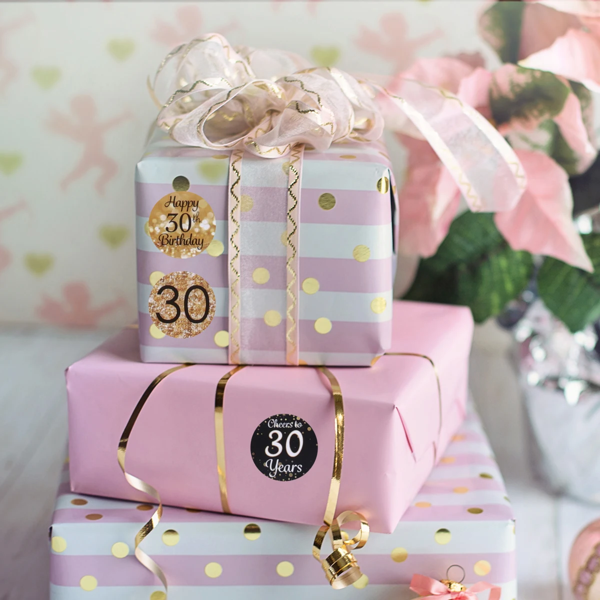 

432 Pcs Birthday Party Stickers Round Sealing Decal Gift Tags Label Bag Tabs Kids Supplies School Stationery