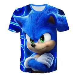 2023 New  Sonic Tshirt Kids Clothing Boys Cartoon Game Super Sonic Boys Clothes children T-shirt Summer Clothes For Girls