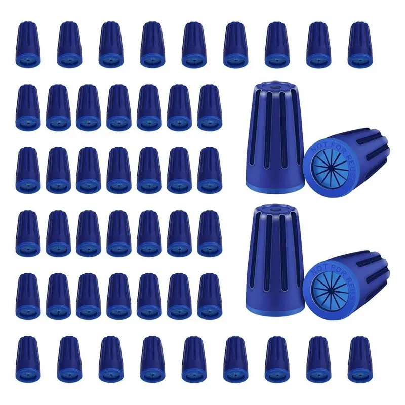 ABMS-50 Piece Waterproof Wire Electrical Connectors 22AWG-12AWG Blue Outdoor Seal Electrical Twist Caps Cable Terminal Connector