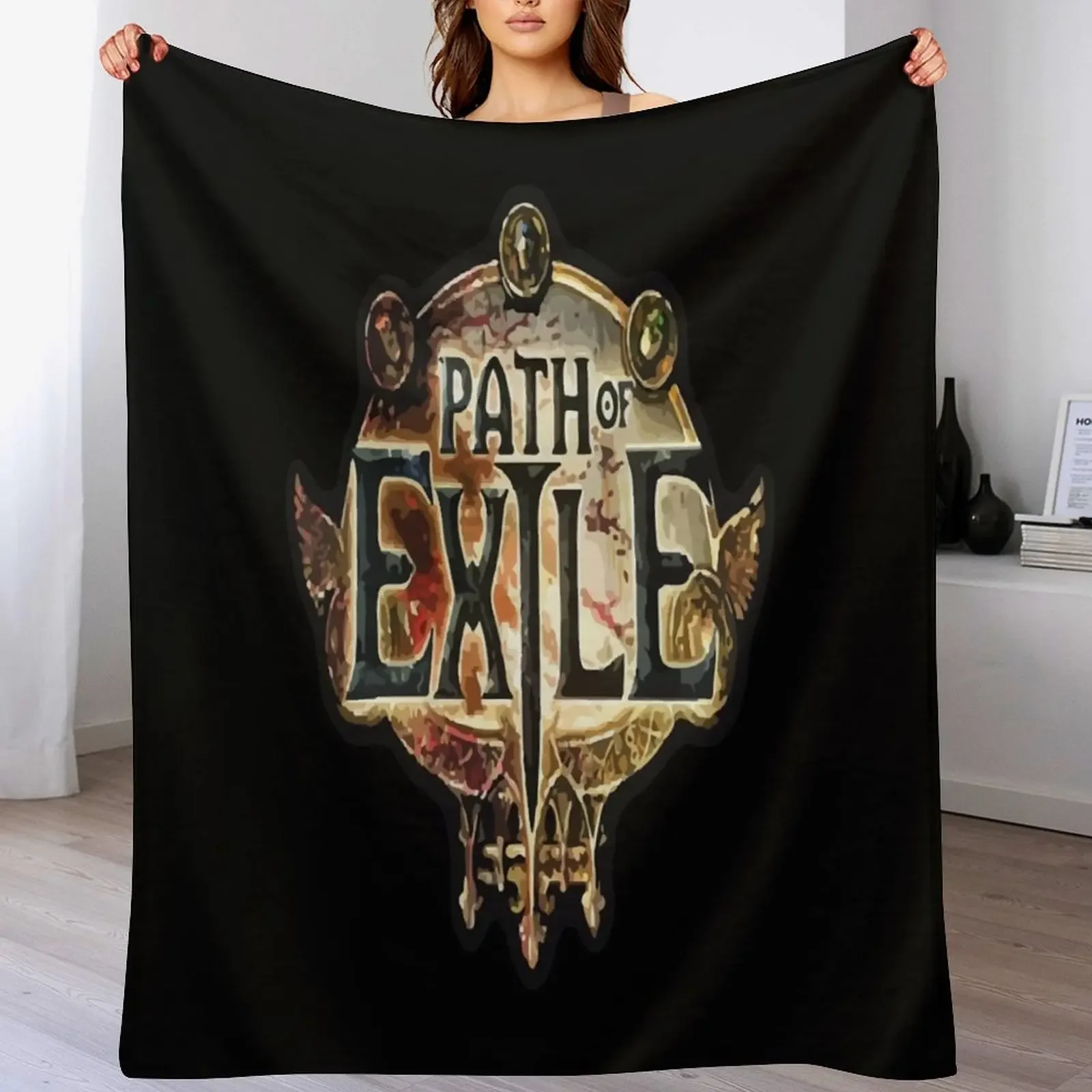 Birthday Gifts Path Of Exile Vectorart Logo Active Halloween Throw Blanket Warm Napping Blanket for Office Couch Bed