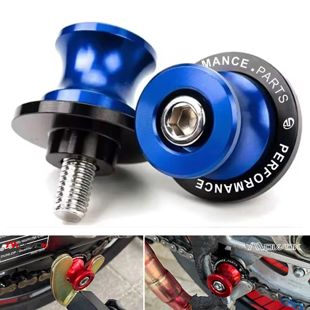 

For Yamaha MT 03 09 10 YZF R1 R3 R6 R7 MT09 MT03 Swingarm Spools Sliders Motorcycle Accessories 6MM Stand Screws Swing Arm Bolts